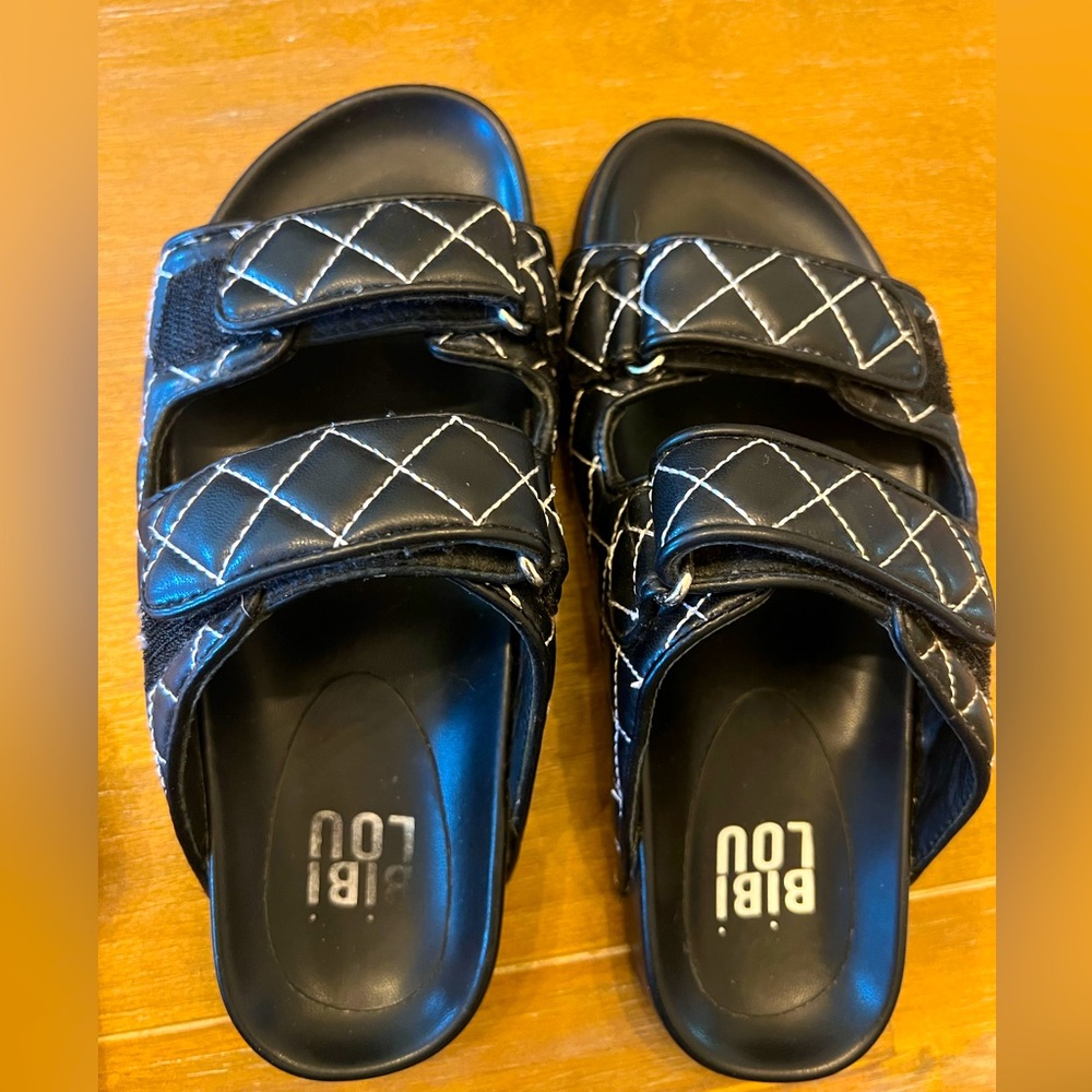 Bibi Lou black Velcro slides